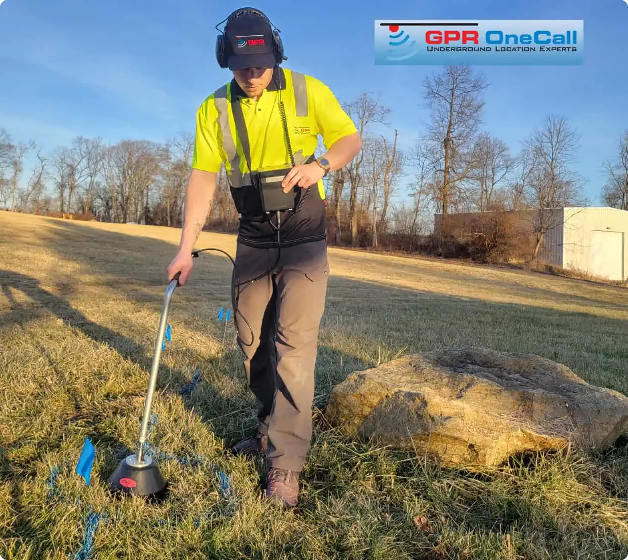 Outdoor Utility Scanning with GPR on Grassy Terrain