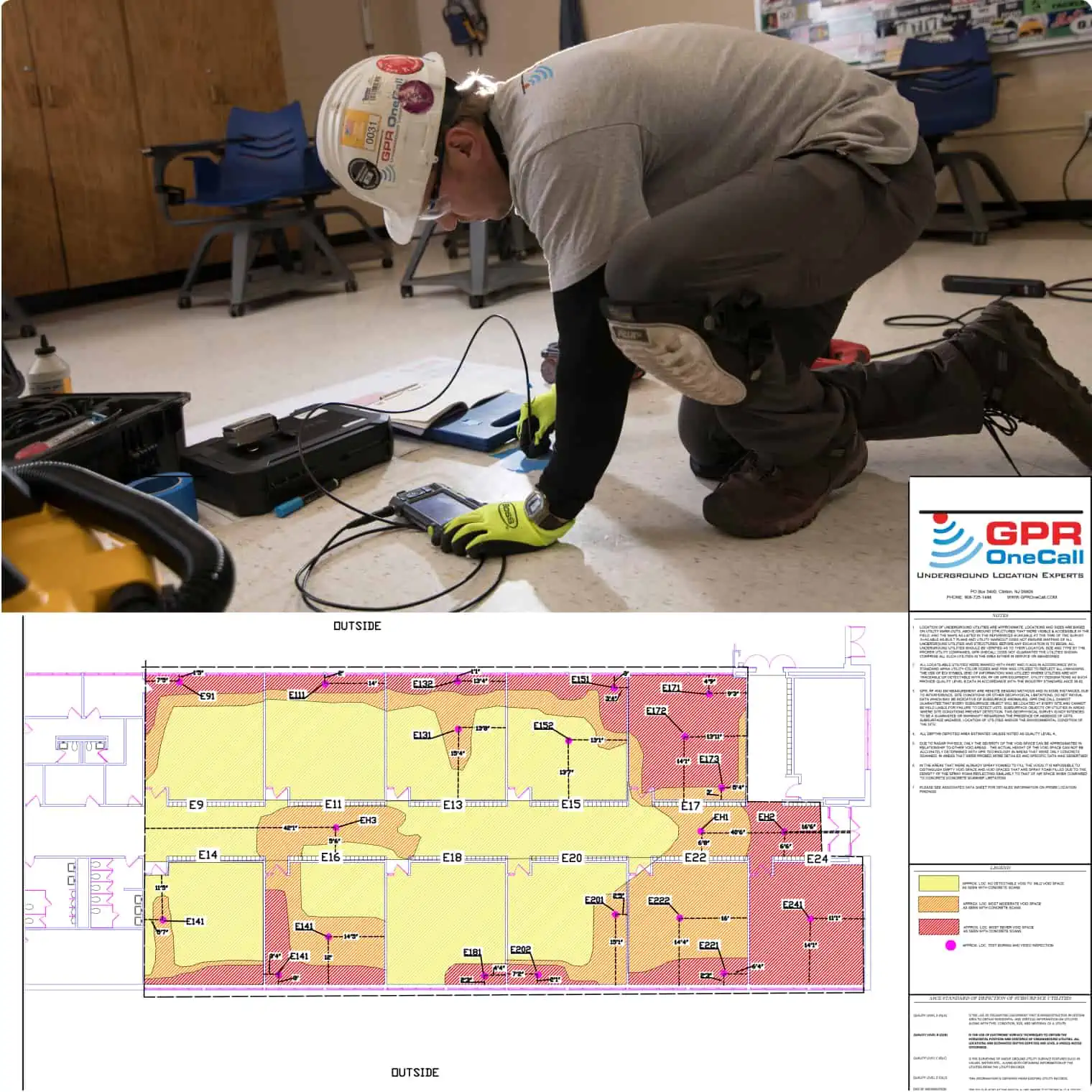 Utility Detection Preparation with GPR Tools and Site Plan